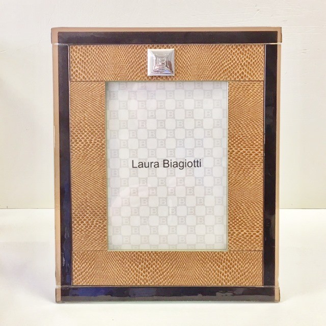 Portafoto Cornice in Pelle e vetro di Murano Laura Biagiotti