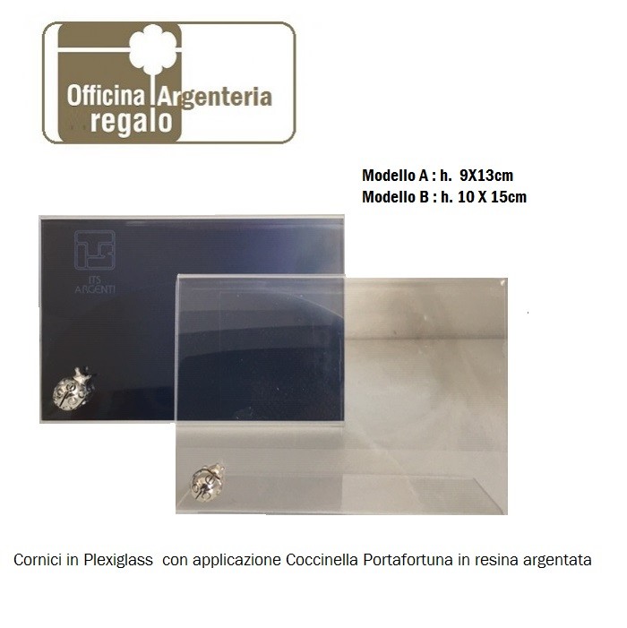 Cornici Portafoto in Plexiglass con coccinella portafortuna